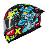 MT Braker SV FF128SV Crazy Teddy B7 Parlak Full Face Motosiklet Kaskı