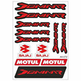 Gogo 072 A4 Bajaj Dominar Kırmızı Tek Paket Çoklu Sticker