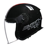 Beon B-203 Çenesiz Vizörlü Yazlık Kask FY01 Siyah/Kırmızı