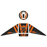 Gogo KTM Adventure 250 (2019-2022) Tank Pad Set 003 Siyah/Turuncu