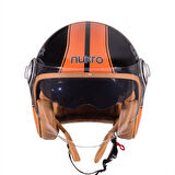 Nukro B-108 Super Sport Black Orange Yazlık Motosiklet Kaskı
