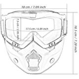 Prosev Motosiklet Kask Maskesi ve Gözlüğü MKM Gümüş