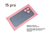 iPhone 15 PRO Arka Pil Batarya Kapağı (CAM) MAVİ