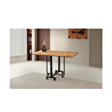 Katlanır Portatif Tekerlekli Mutfak ve Balkon Masası Meşe -MASA GÖNDERİLİR