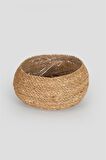 Dekoratif Yuvarlak Tombul Sepet Saksılık 21x16cm