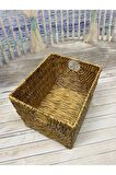 Dekoratif Dikdörtgen Sepet Düzenleyici Sele 39x32x29 cm