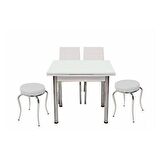 Ahşap Mutfak Masa 2 sandalye 2 tabure 60X90cm