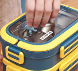 2 Katlı Paslanmaz Çelik Sızdırmaz Saklama Kabı Beslenme Kabı 1,65 Lt. Yeşil-Sarı İthal Ürün