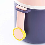 Paslanmaz Çelik Sızdırmaz Kaşıklı Saklama Kabı Beslenme Kabı 780 ML Mor İthal Ürün