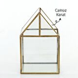 Dekoratif Askılı Cam Terrarıum Ev 20.5cm X 20.5cm X 32.5cm