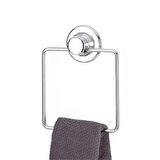Hem Vakumlu Hem Vidalı Banyo Aksesuarı 3 lü Set Kare Havluluk + Tuvalet Kağıtlığı + 2 Kancalı Havlu Askısı