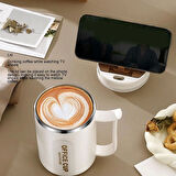 Paslanmaz Çelik Sızdırmaz Kaşıklı Kahve Termosu 500 ML Beyaz İthal Ürün