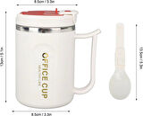 Paslanmaz Çelik Sızdırmaz Kaşıklı Kahve Termosu 500 ML Beyaz İthal Ürün