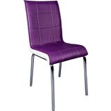 Yandan Açılır Ahşap Mutfak Masa 2 sandalye 2 tabure 60x90 Mor