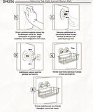 Vakumlu Banyo Duvar Rafı Şampuanlık Vantuzlu Siyah