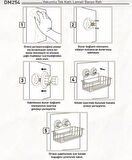 Vakumlu Banyo Duvar Rafı Şampuanlık Vantuzlu Siyah