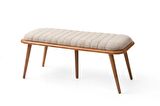 Bench Puf Ahşap Retro Ayaklı Babyface Kumaş 40cmx105cm