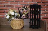Dekoratif Küçük Tombul Vazo Sepet Saksılık 19x18 cm 1 ADET