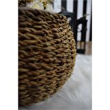 Dekoratif Küçük Tombul Vazo Sepet Saksılık 19x18 cm 1 ADET