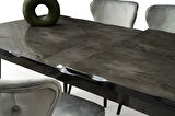 Ortadan Açılır Büyüyen 70x120cm Cappicino Ahşap Salon Yemek Masa Sandalye Takımı 4 Suna Sandalyeli