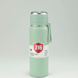 Paslanmaz Çelik Termos Su Şişesi 500ml Vakumlu Kapak Açık Yeşil İthal Ürün