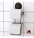 Vakumlu Tuvalet Kağıdı Askısı Yedekli Siyah S282