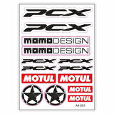 Gogo A4 Sticker Set Siyah 091 - Honda PCX