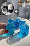 6'lı Mini Boncuk Şekilli Bardak Kahve Sunum Bardağı Isıya Dayanıklı Üzüm Bardak 90 ml.