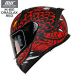 MTS 801 Draglax Red Full Face Motosiklet Kaskı