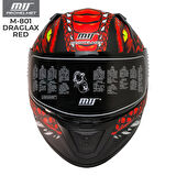 MTS 801 Draglax Red Full Face Motosiklet Kaskı