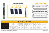 MEXXSUN DC Dalgıç Pompa 1.5Hp / 1100W / 72V (4DC6-84-72-1100) Tarımsal Sulama