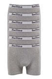 6 adet Feelline Gri Pamuklu Doğal Likralı Erkek Boxer