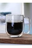 Çift Cidarlı Cam Bardak Kupa Çift Katlı Isı Yalıtımlı Espresso Latte Bardağı