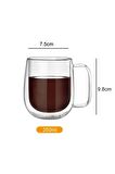 Çift Cidarlı Cam Bardak Kupa Çift Katlı Isı Yalıtımlı Espresso Latte Bardağı