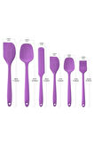 6 Parça Silikon Spatula Seti Pasta Yumurta Fırçası Kaşık Bıçak Spatula Yemek Hazırlık Seti Mor