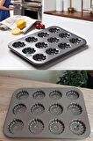 Muffin Kalıbı Kek 12'li Cupcake Çiçek Desenli Kek Kapsülü Yapışmaz Mini Tart Kek Kapsülü 2 Adet