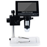 1000 X 2.0MP USB Dijital Elektronik Mikroskop 8 LCD Ekran VGA Büyüteç DM4-S