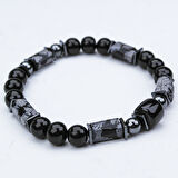 OPSİDYEN VE OLTU TAŞI LASTİKLİ BİLEKLİK