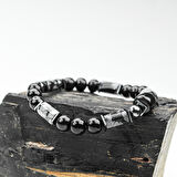 OPSİDYEN VE OLTU TAŞI LASTİKLİ BİLEKLİK