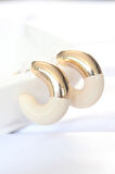 CCB Krem Gold Çift Renk Küpe - TJ-BKP8870