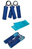 3lü Set Kondisyon Fitnes Spor Atlama Ipi Pilates Egzersiz Direnç Bandı El Parmak Güçlendirme El Yayı