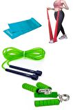 3'lü Set Kondisyon Fitnes Spor Atlama Ipi Egzersiz Pilates Bandı El Parmak Güçlendirme El Yayı