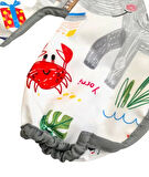 Yorni 6-24AY Jungle, Sıvı Geçirmez, Cepli, Makinede Yıkanabilir, Uzun Kollu Bebek Önlüğü