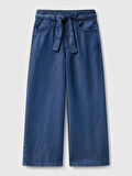 Benetton Kız Çocuk Denim Pantolon 6-14 Yaş Lacivert