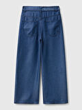 Benetton Kız Çocuk Denim Pantolon 6-14 Yaş Lacivert