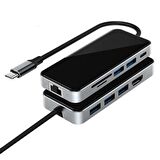 Airsky 10 in 1 Type C Çevirici Gigabit Rj45 4k Hdmi 5* Usb 3.0 