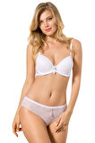 Kadın Ekru Desteksiz Dantel Kaplı Sütyen Külot Takım