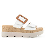 Hush Puppies Effeza 625205 Hakiki Deri Kadın Terlik Beyaz