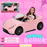 Cindy Doll Bebekli Arabası Pembe - Oyuncak Arabalı Bebek - Barbie Arabası - Bebekli Barbie Arabası - Oyuncak Araç