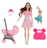 Anlily Bebek Arabalı Seti - Oyuncak Pusetli Bebek - Barbie Pusetli Seti - Aksesuarlı Pusetlı Bebek Oyuncak